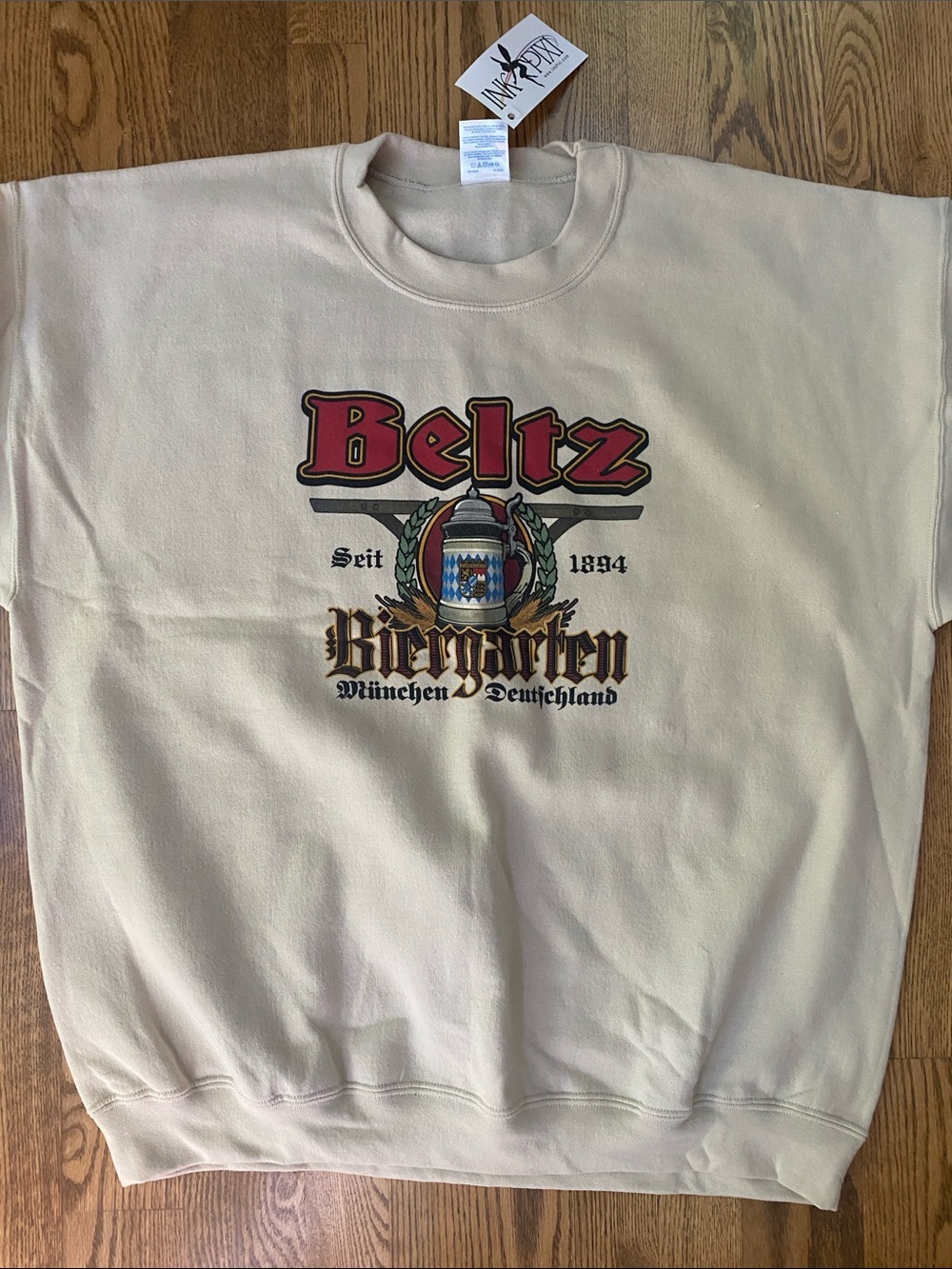 Vintage XL German tourist sweatshirt Beltz Biergarten pristine NWT Munich